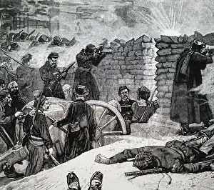 Barricades: An engraving depicting a Paris Commune