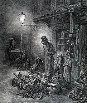 Traders: An engraving depicting pavement traders
