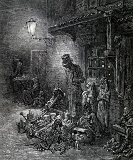 Traders: An engraving depicting pavement traders