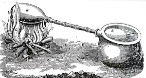 Produce: An engraving depicting a primitive still used