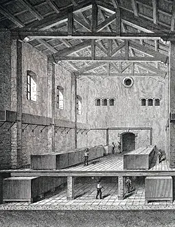 Soda: An engraving depicting a process in soap making