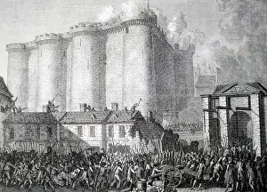 Bastille: An engraving depicting the procession of the Prisoners