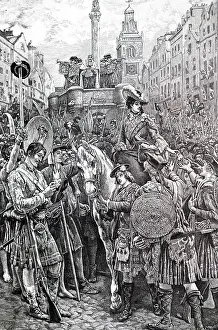 Pretender: An engraving depicting the proclamation of the