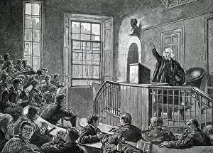 Lecture: Engraving depicting Professor John Stuart Blackie