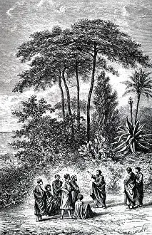 Pupil: Engraving depicting Pythagoras lecturing his followers