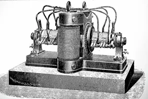 Dynamo: Engraving depicting a quadruple-circuit dynamo