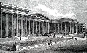 Smirke: Engraving depicting Robert Smirke's facade of