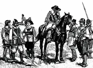 Roundhead: An engraving depicting the Roundhead troops