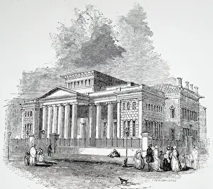 Athenaeum: An engraving depicting the Royal Institution and