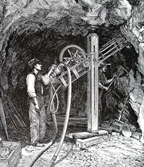Drill: An engraving depicting Rudolph Leschot's diamond