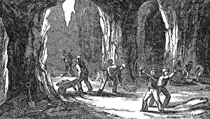 Northwich: An engraving depicting a salt mine