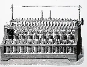 Accumulator: Engraving depicting a secondary battery