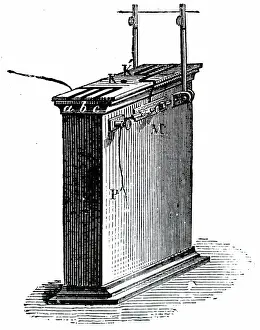 Accumulator: Engraving depicting a secondary battery