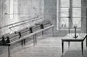 Charging: Engraving depicting a secondary battery