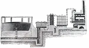 Sectional: An engraving depicting a sectional view of the