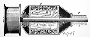Edison: Engraving depicting a sectional view of the armature