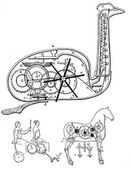 Sectional: An engraving depicting a sectional view of a clockwork