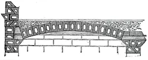 Classes: An engraving depicting a sectional view of a hollow brick