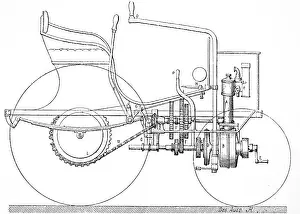 Sectional: An engraving depicting a sectional view of Panhard