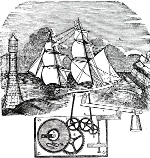 Automaton: An engraving depicting a ship automaton