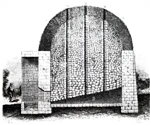 Sicilian: An engraving depicting a Sicilian sulphur stack