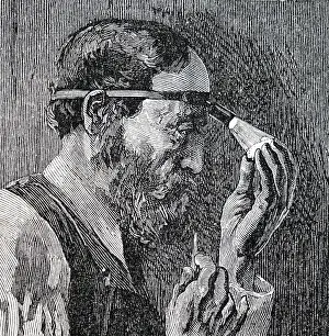 Incandescent: Engraving depicting a small incandescent lamp