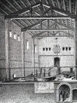 Boil: An engraving depicting soap-boilers