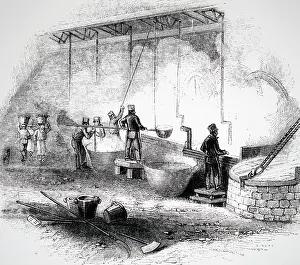 Waterloo: An engraving depicting soap boilers at work