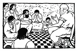 Pupil: Engraving depicting Socrates teaching