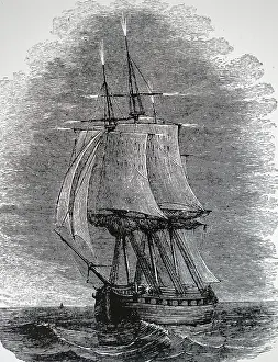 Corona: Engraving depicting St Elmo's fire appearing on