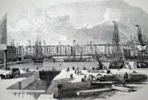Docklands: Engraving depicting St Katherine's Docks