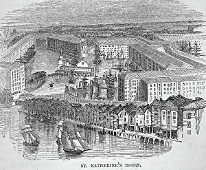Docklands: Engraving depicting St Katherine's Docks