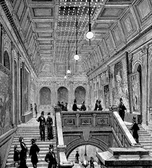 Edison: Engraving depicting a staircase lit by Edison