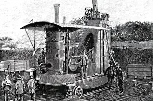 Excavator: An engraving depicting a steam excavator