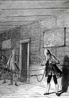 Static: Engraving depicting Stephen Gray passing electricity