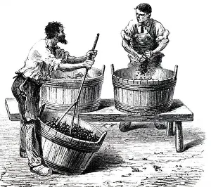 Stirring: An engraving depicting stirring and crushing of