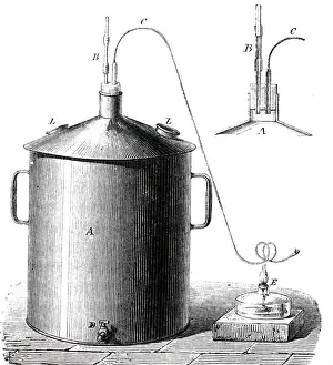 Brewing: An engraving depicting a can and stopper used