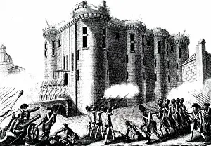 Nationale: An engraving depicting the storming of the Bastille