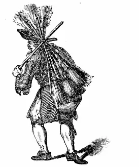 Broom: Engraving depicting a street crier