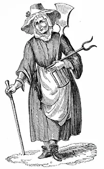 Shovel: Engraving depicting a street hawker