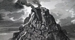 Etna: An engraving depicting the Summit of Mount Etna