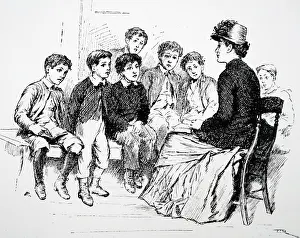 Prepared: Engraving depicting a Sunday school class