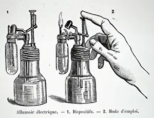 Enough: Engraving depicting a table lighter
