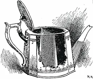 Sliding: An engraving depicting a teapot divided into two
