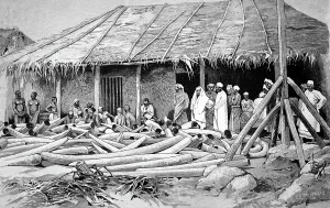 Muhammad: Engraving depicting Tippu Tip's camp at Stanley Falls
