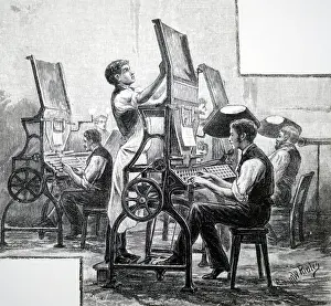 Gaslight: An engraving depicting typesetters at The Times