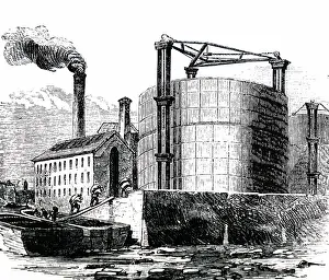 Barge: An engraving depicting the unloading of coal barges