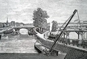 Generator: Engraving depicting the unloading sugarbeet by