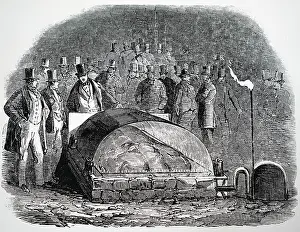Roast: An engraving depicting the use of gas to roast