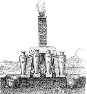 Acid: An engraving depicting a still used for the purification